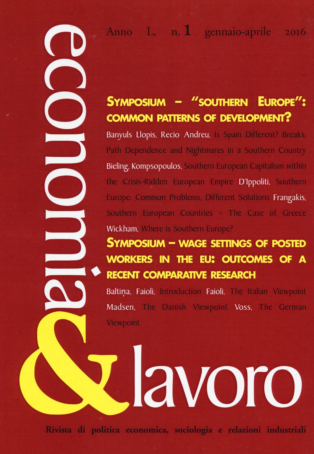Economia & lavoro. Vol. 1