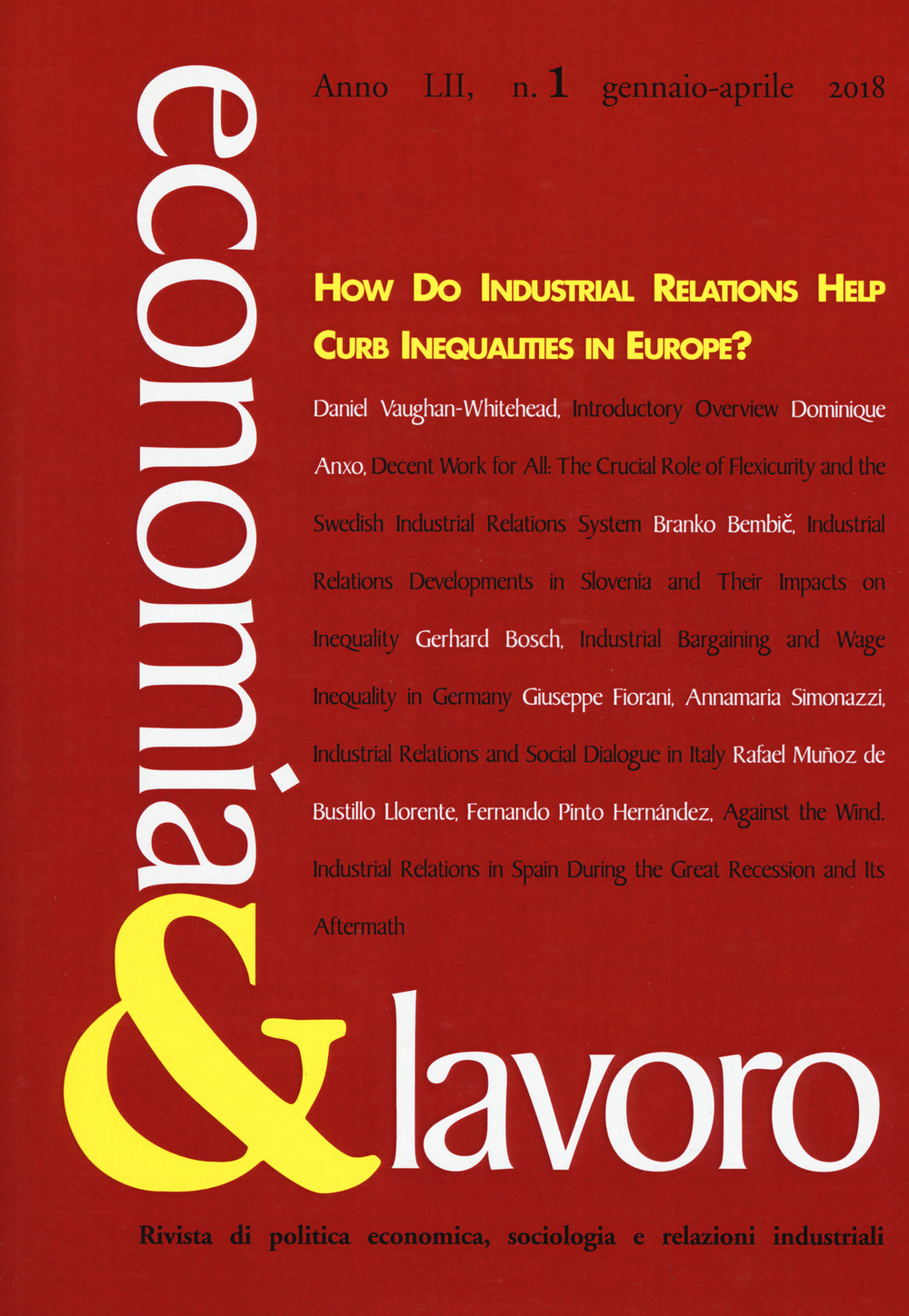 Economia & lavoro. Vol. 1