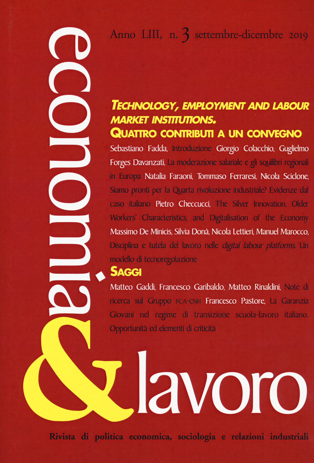 Economia & lavoro. Vol. 3