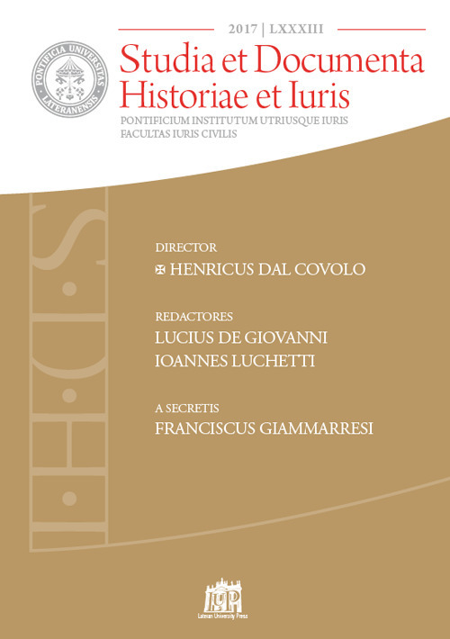 Studia et documenta historiae et iuris. Vol. 83