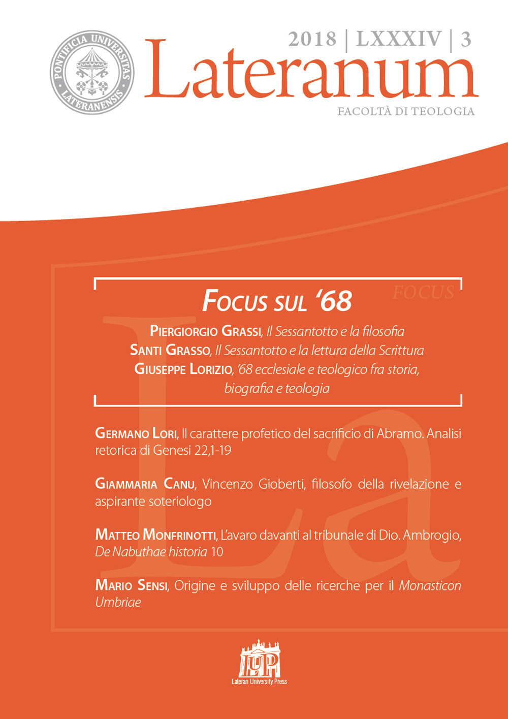 Lateranum. Vol. 3: Focus sul ’68