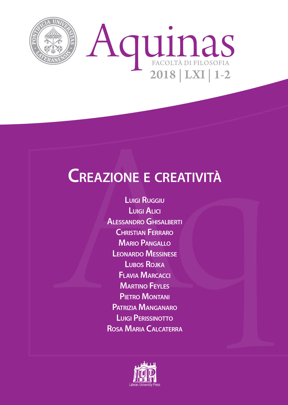 Aquinas. Rivista internazionale di filosofia. Vol. 1-2: Creazione e creatività