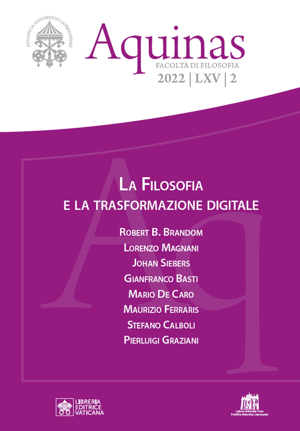 Aquinas. Rivista internazionale di filosofia. Vol. 2: La filosofia e la trasformazione digitale