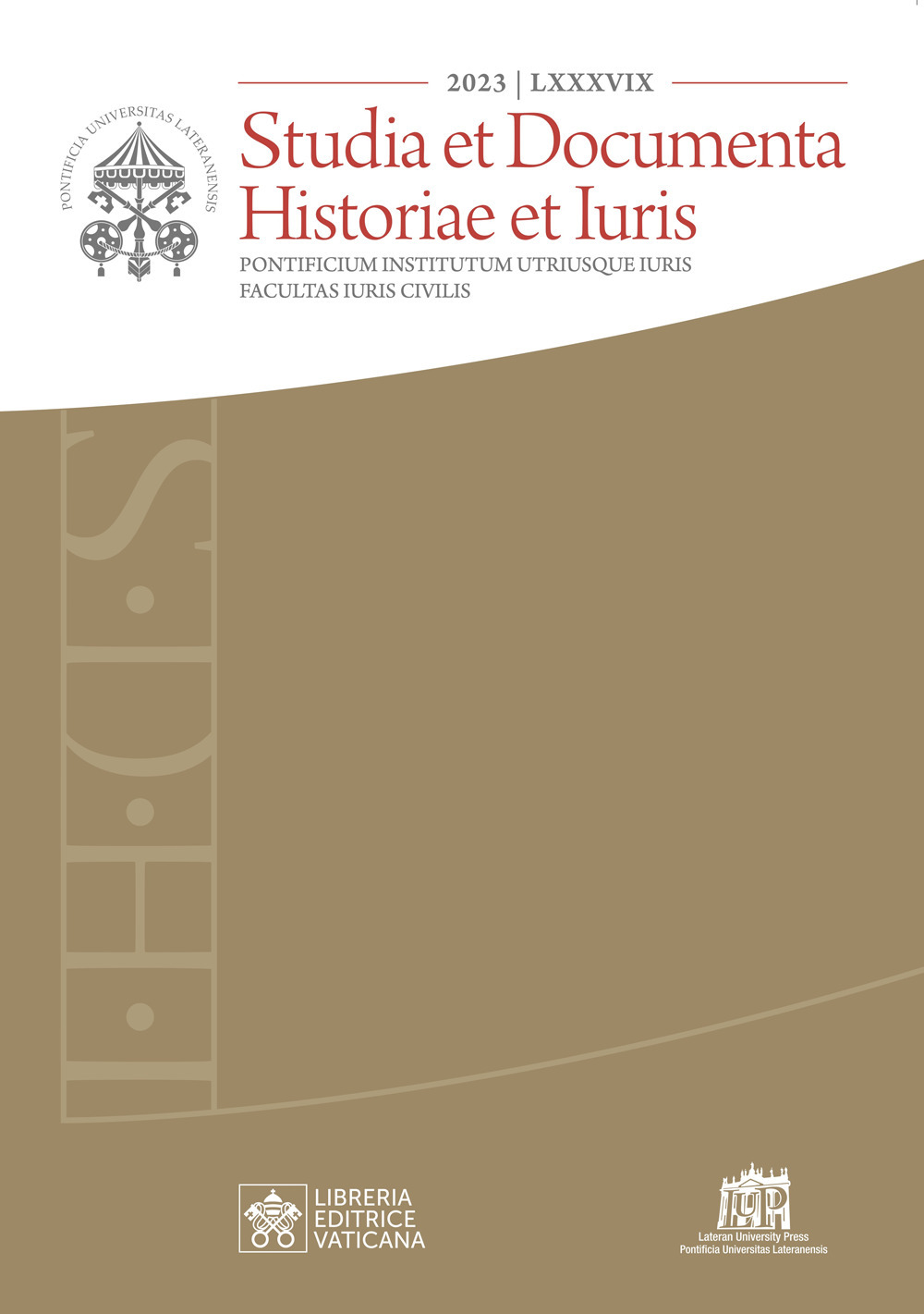 Studia et documenta historiae et iuris. Vol. 89
