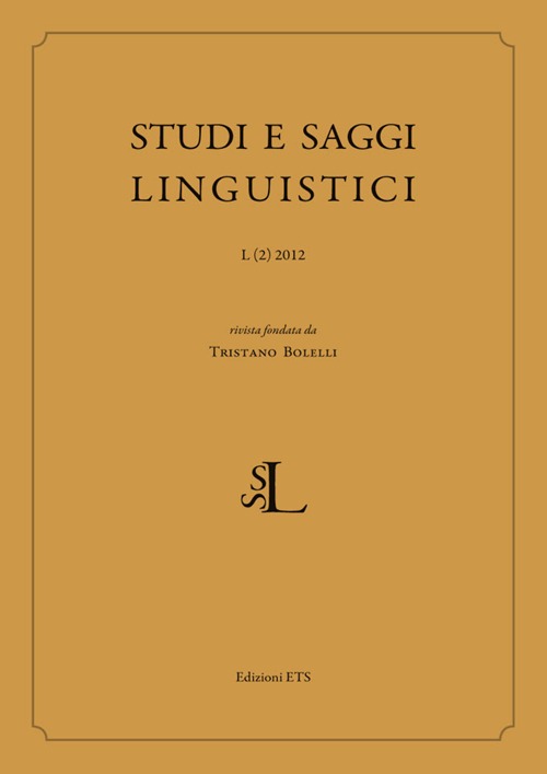 Studi e saggi linguistici. Vol. 2
