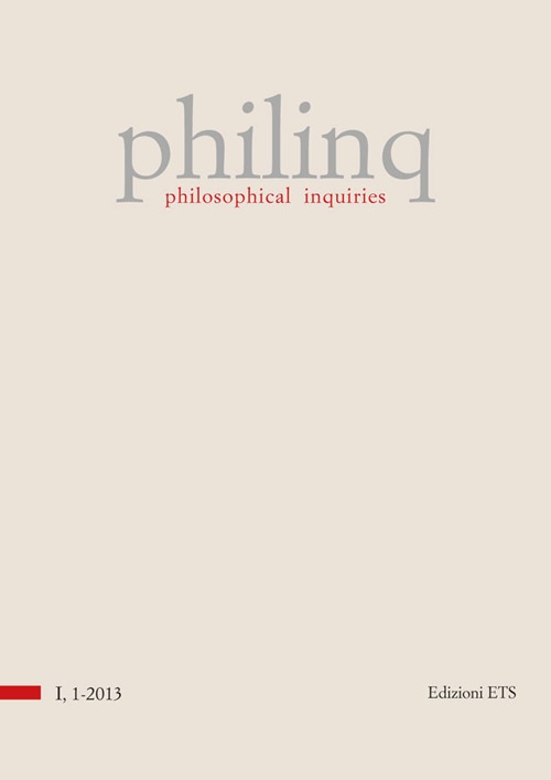 Philinq. Philosophical inquiries. Vol. 1