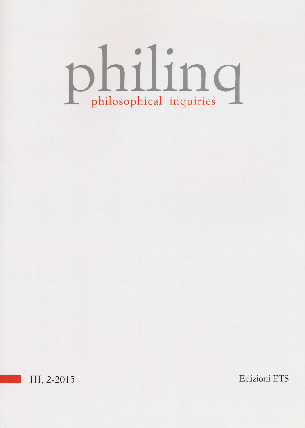 Philinq. Philosophical inquiries. Vol. 2