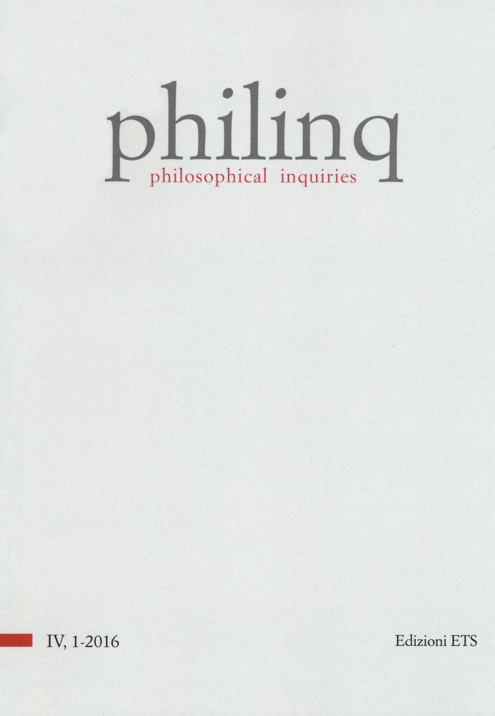 Philinq. Philosophical inquiries. Vol. 1