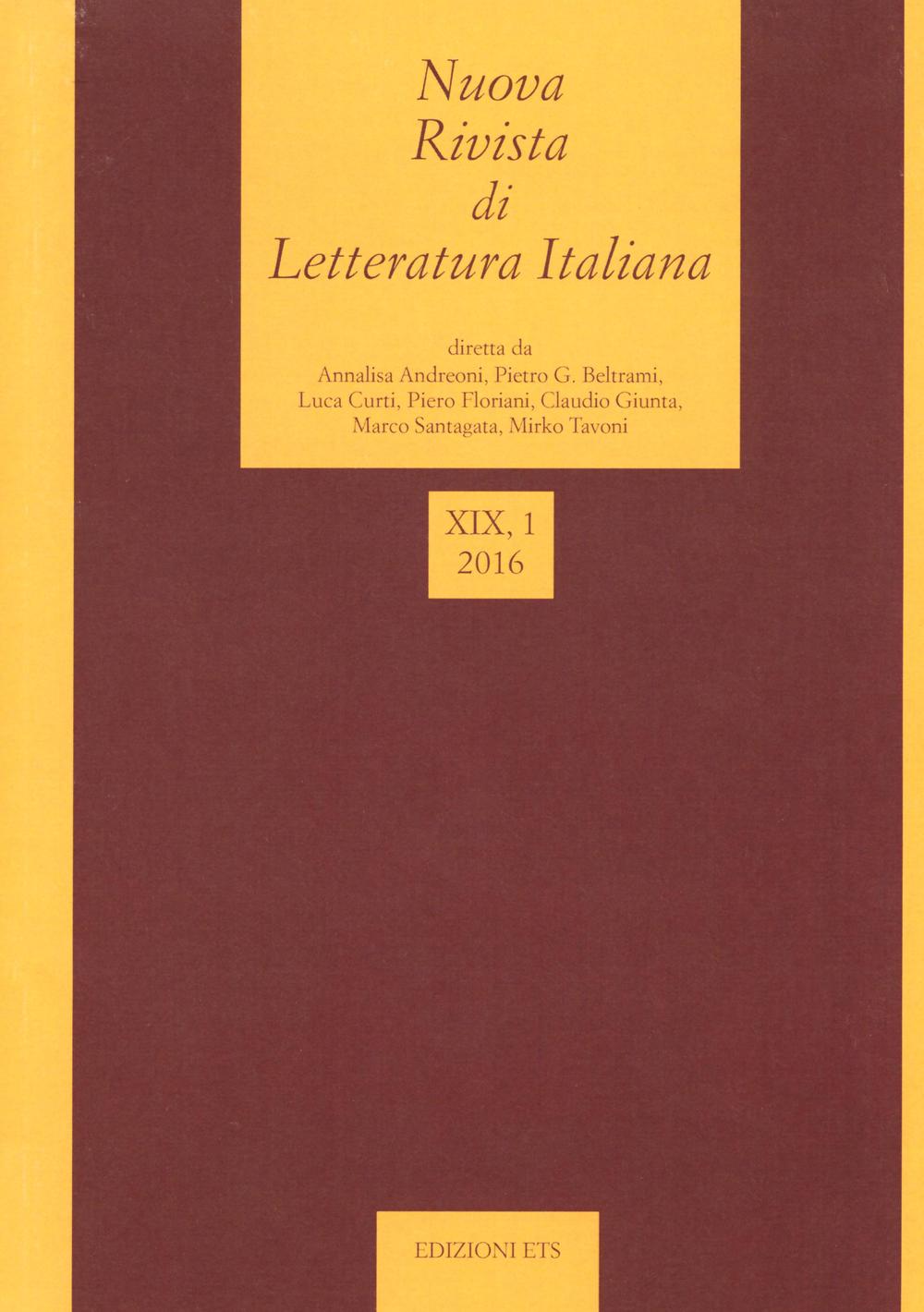 Nuova rivista di letteratura italiana. Vol. 1