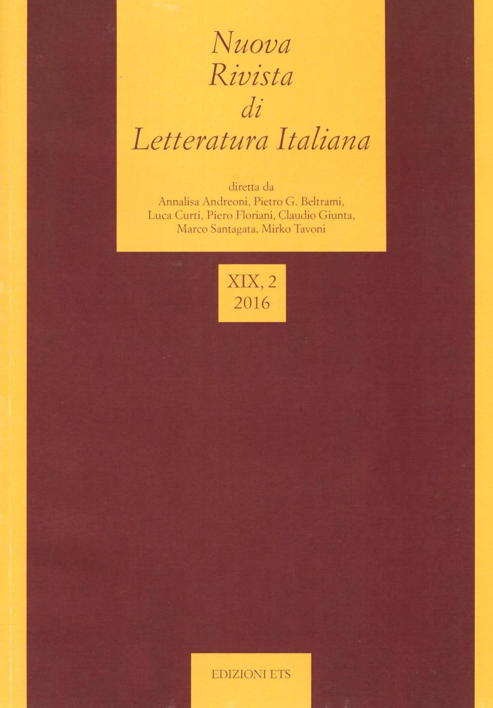 Nuova rivista di letteratura italiana. Vol. 2