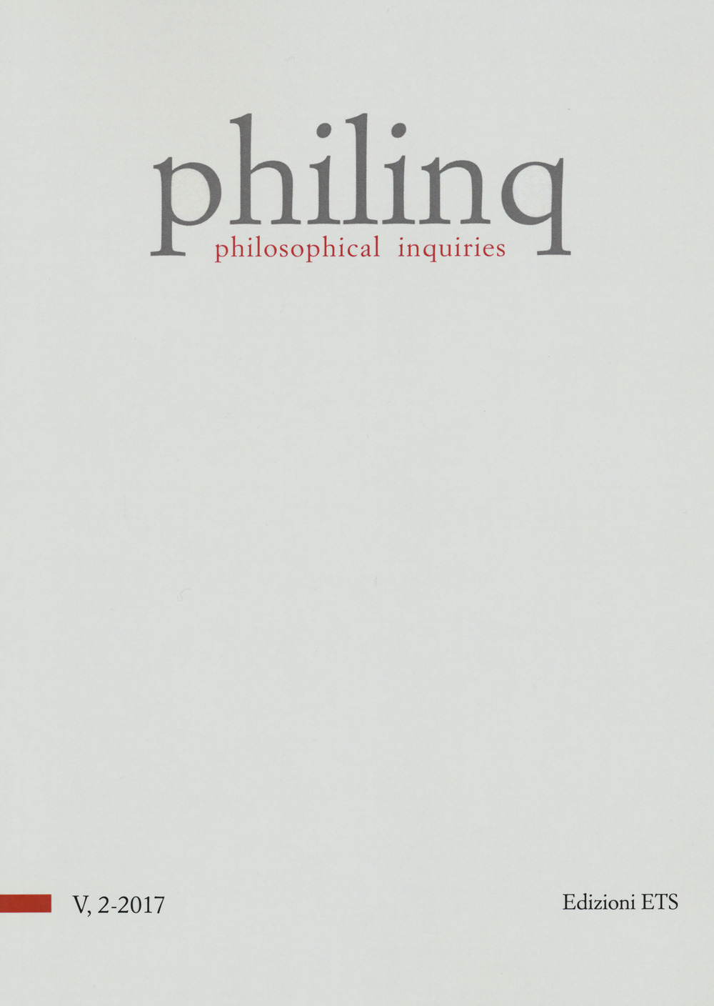 Philinq. Philosophical inquiries. Vol. 2