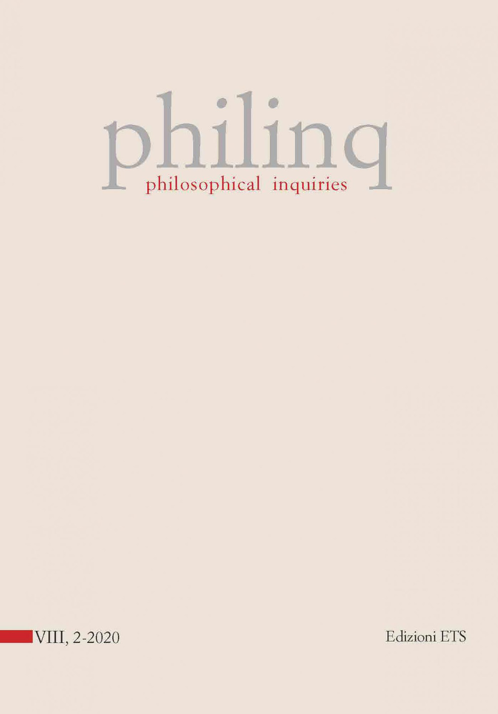 Philinq. Philosophical inquiries. Vol. 2