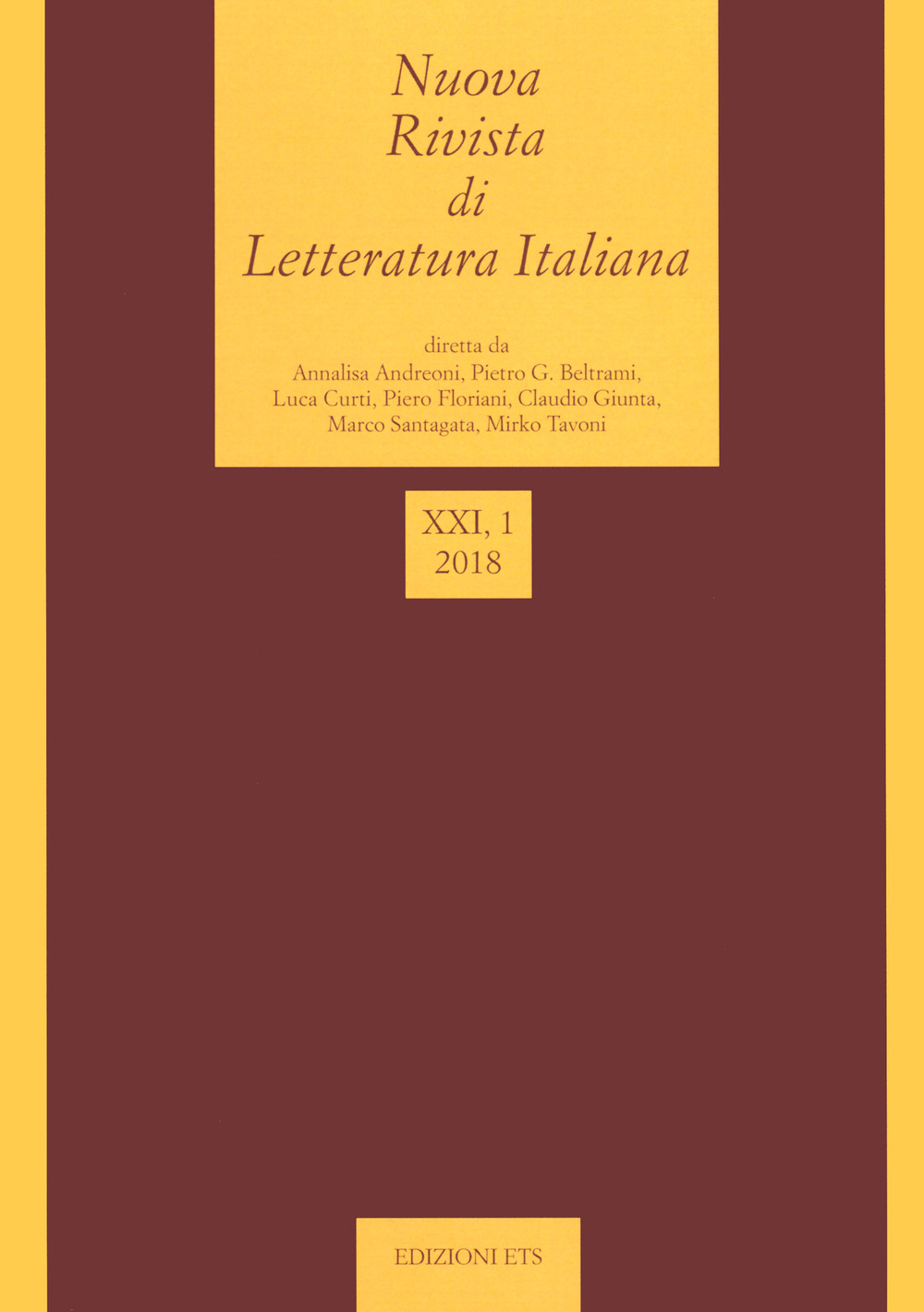 Nuova rivista di letteratura italiana. Vol. 1