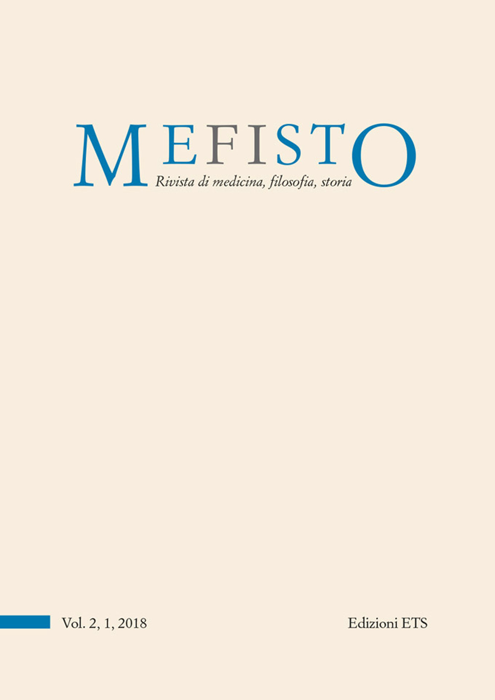 Mefisto. Rivista di medicina, filosofia, storia, Ediz. italiana e inglese. Vol. 2/1