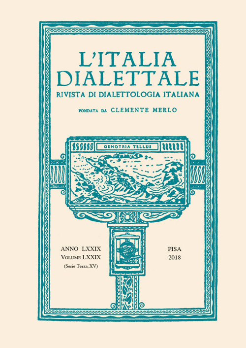 L'Italia dialettale. Rivista di dialettologia italiana. Vol. 78