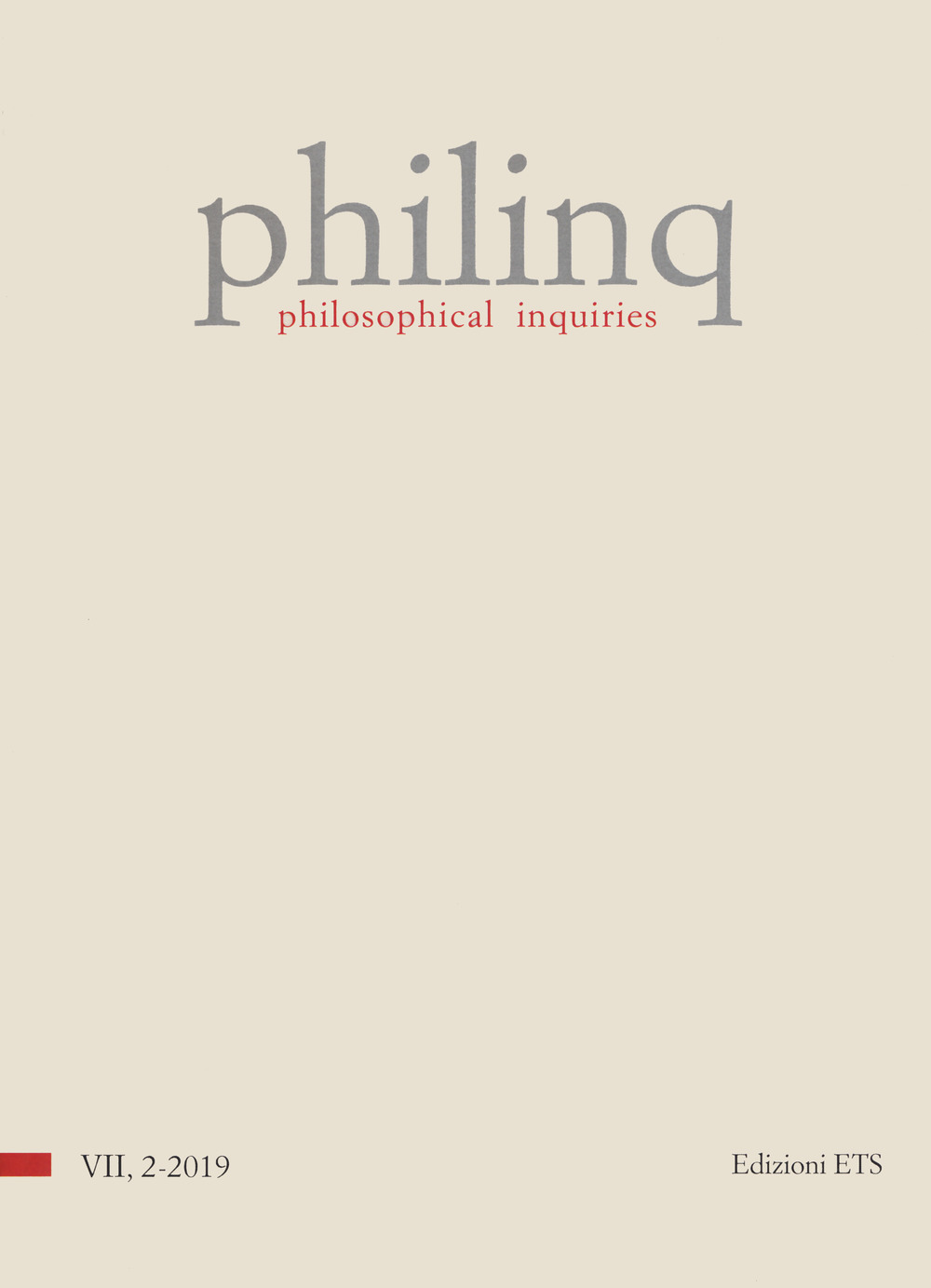 Philinq. Philosophical inquiries. Vol. 2
