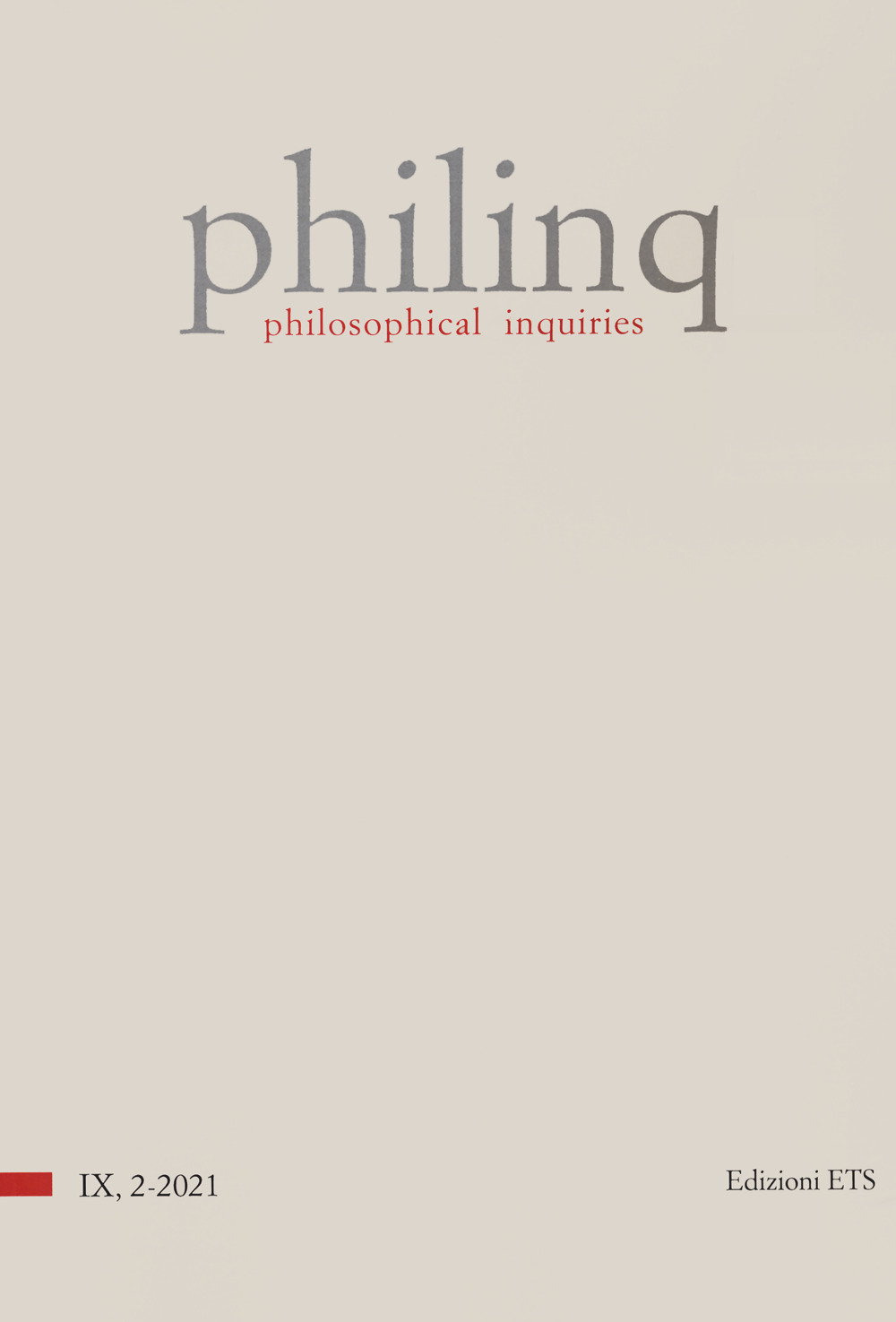 Philinq. Philosophical inquiries. Vol. 2