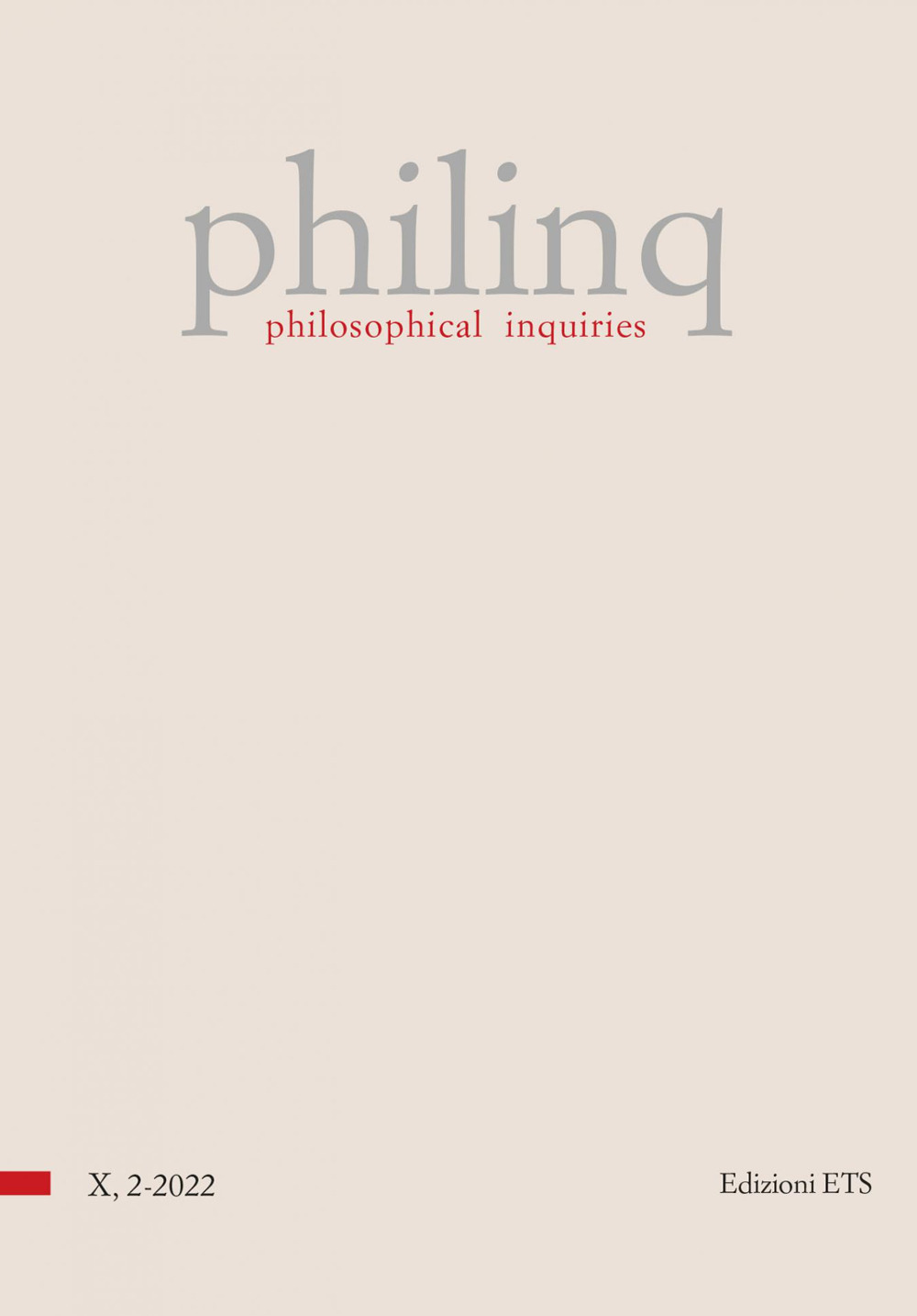 Philinq. Philosophical inquiries. Vol. 2