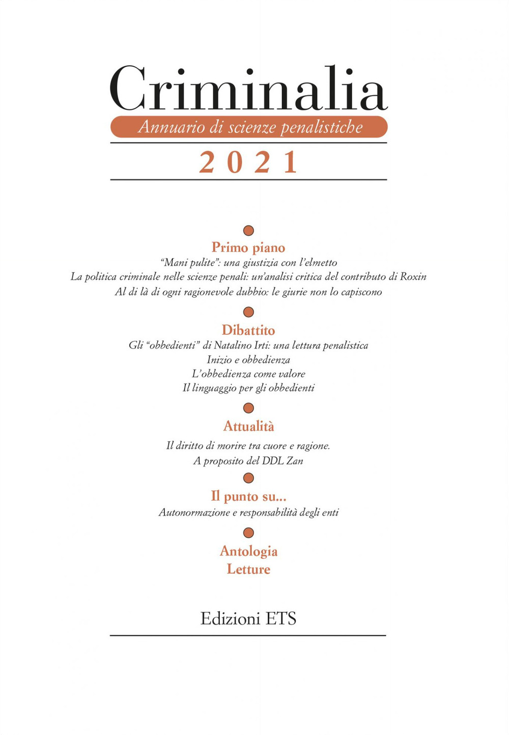 Criminalia. Annuario di scienze penalistiche. Vol. 16