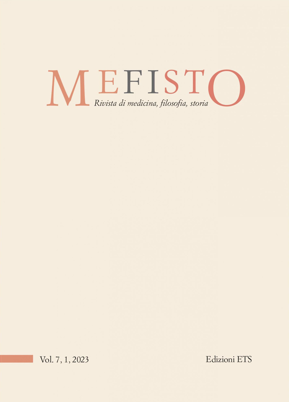 Mefisto. Rivista di medicina, filosofia, storia. Vol. 1