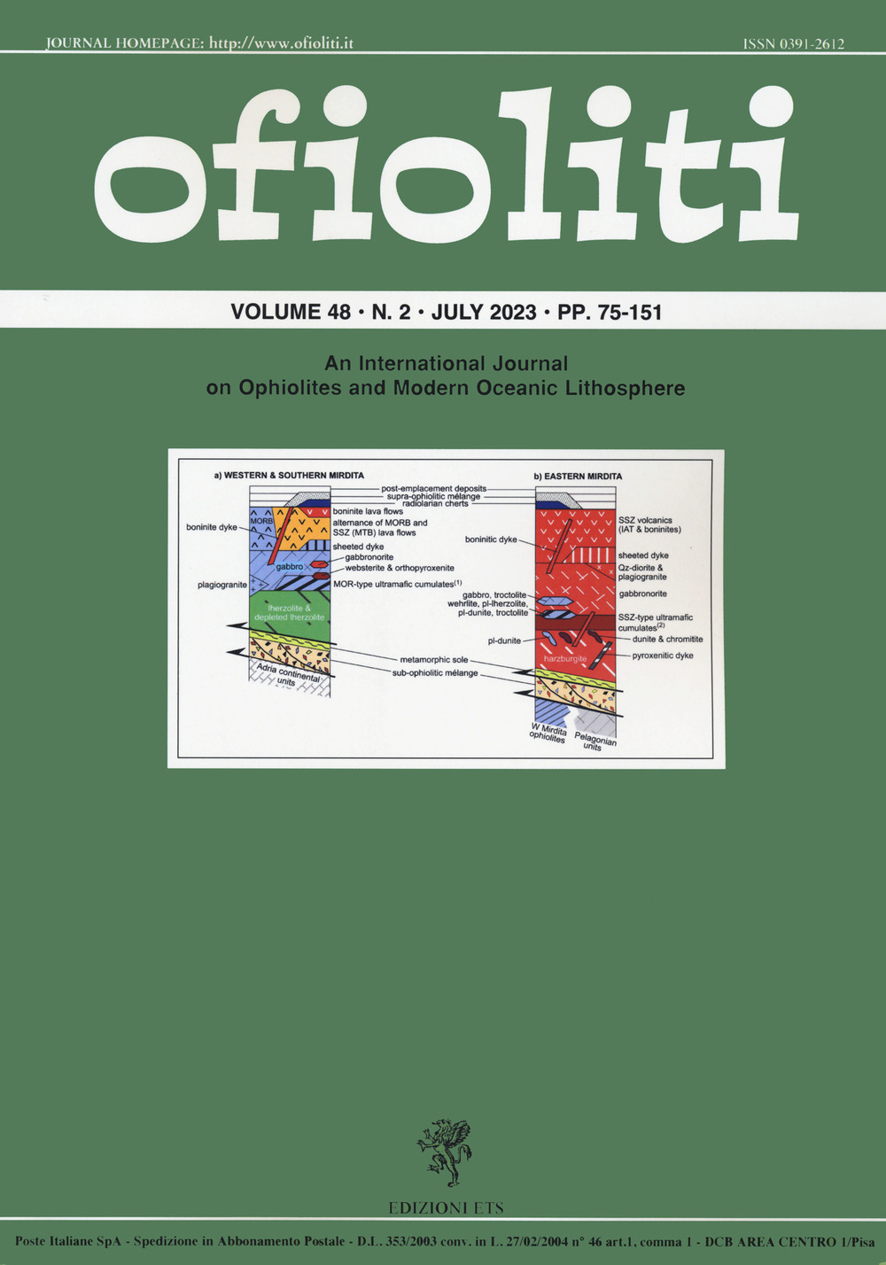 Ofioliti. An international journal on ophiolites and modern oceanic lithosphere. Vol. 48/2