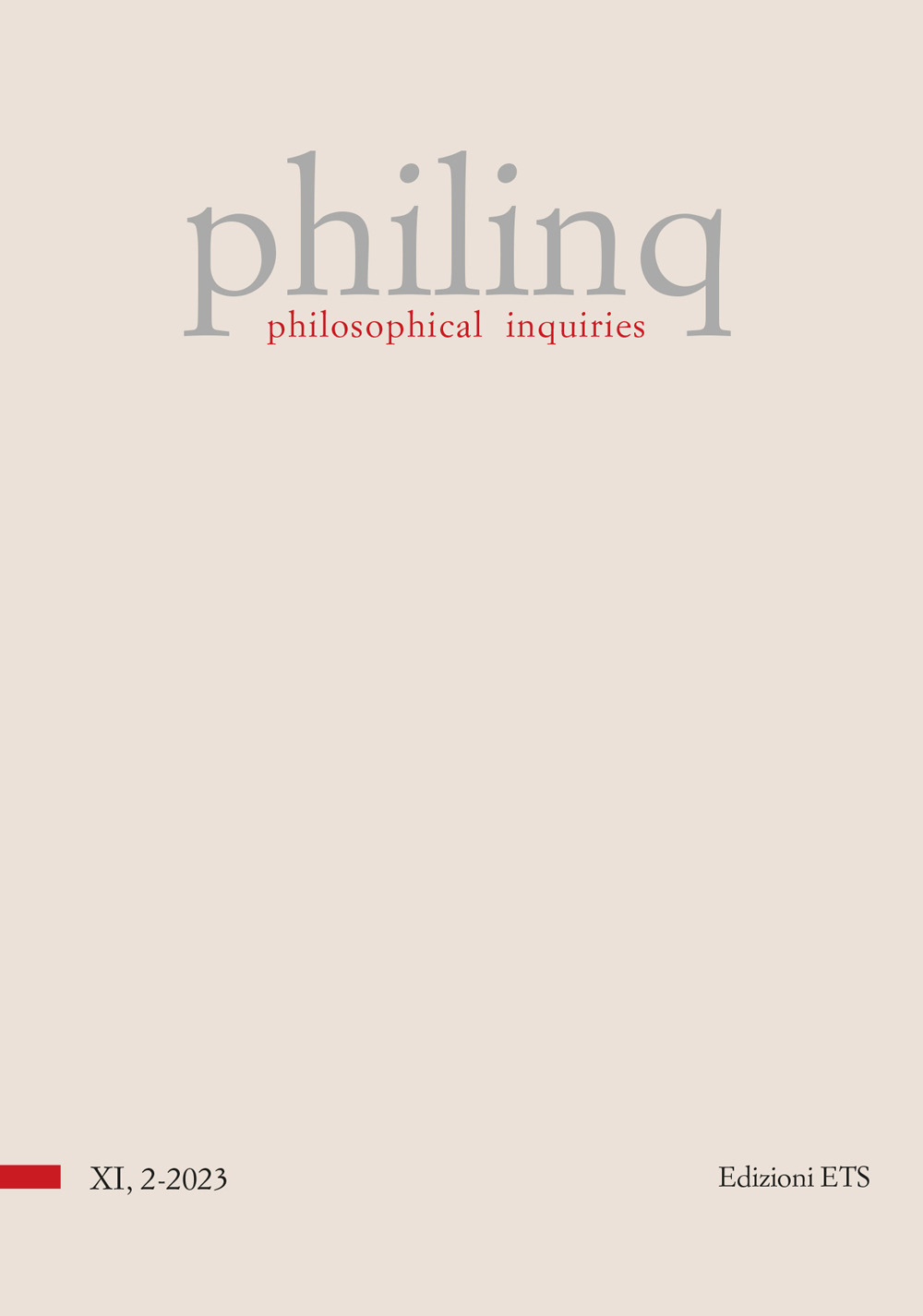 Philinq. Philosophical inquiries. Vol. 2
