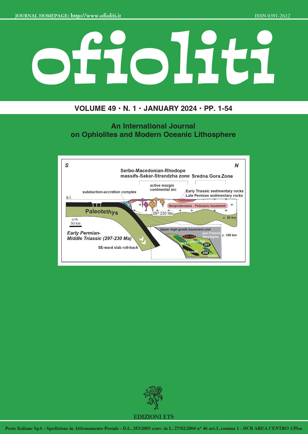 Ofioliti. An international journal on ophiolites and modern oceanic lithosphere. Vol. 49/1