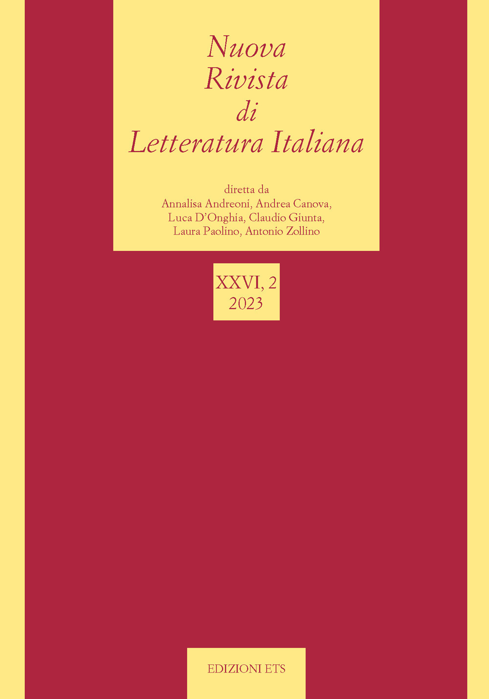 Nuova rivista di letteratura italiana. Vol. 2