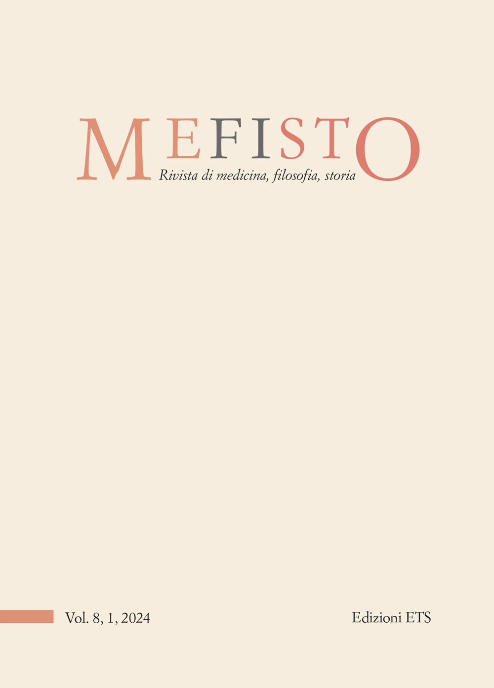 Mefisto. Rivista di medicina, filosofia, storia. Vol. 8/1