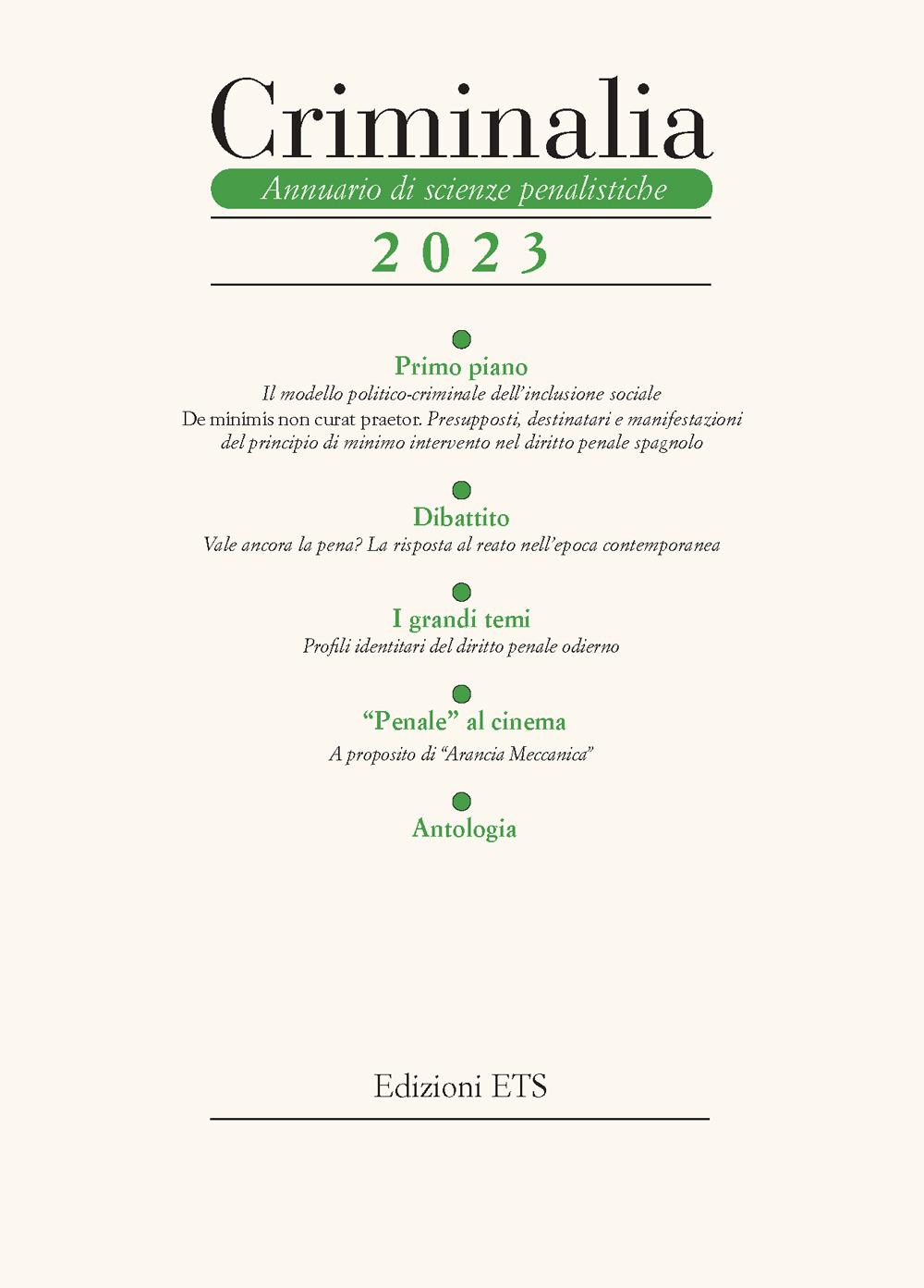 Criminalia. Annuario di scienze penalistiche