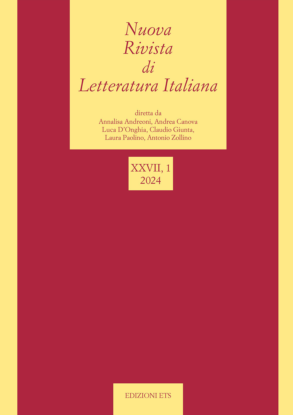 Nuova rivista di letteratura italiana. Vol. 1