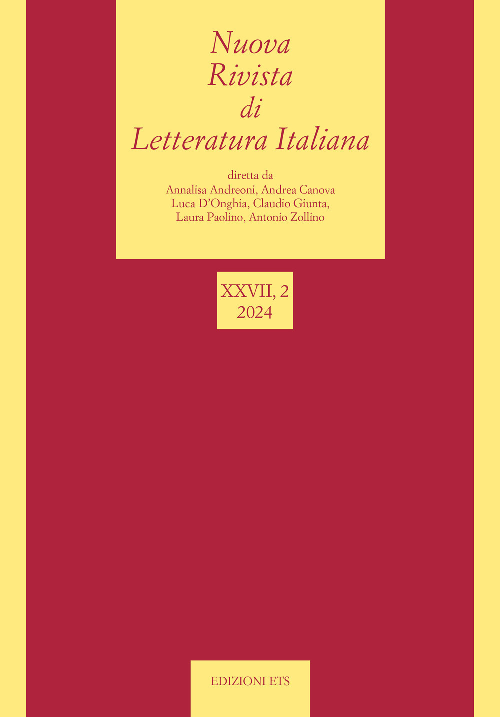 Nuova rivista di letteratura italiana. Vol. 2