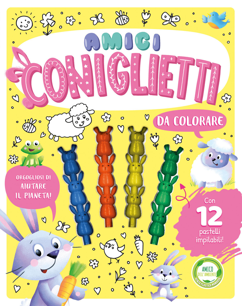 Amici coniglietti da colorare