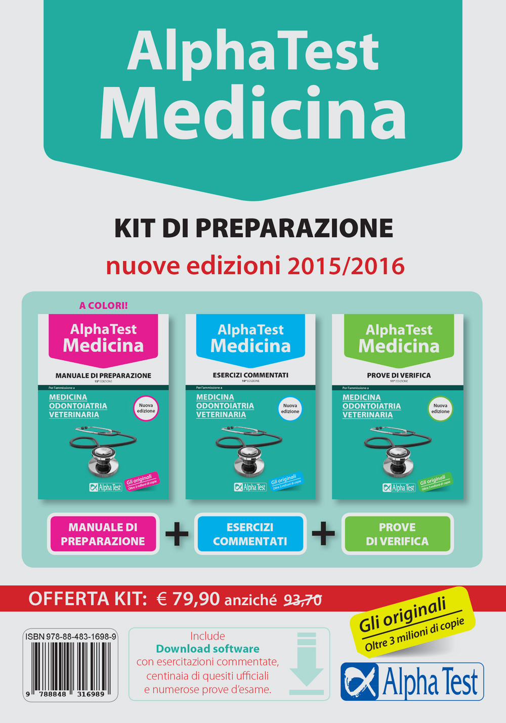 Alpha test. Medicina, odontoiatria, veterinaria. Kit di preparazione. Con test di simulazione