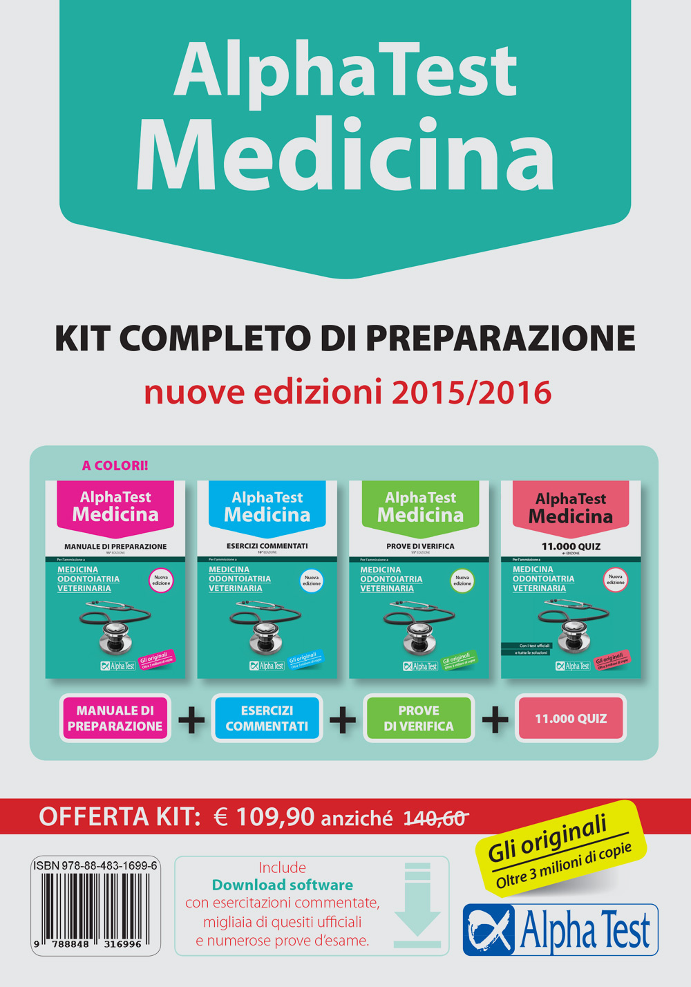 Alpha test. Medicina, odontoiatria, veterinaria. Kit completo di preparazione. Con test di simulazione