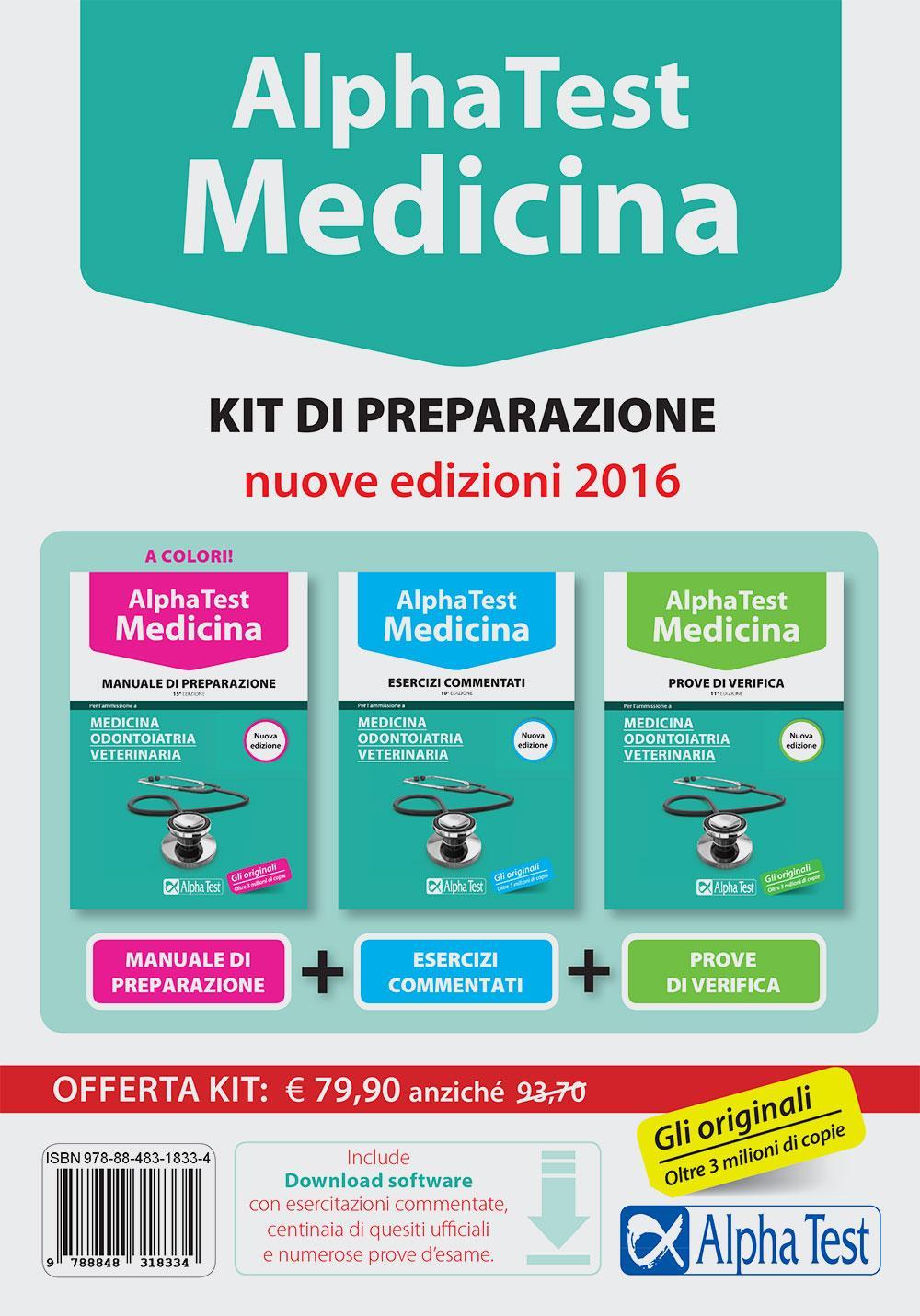 Alpha test. Medicina, odontoiatria, veterinaria. Kit di preparazione
