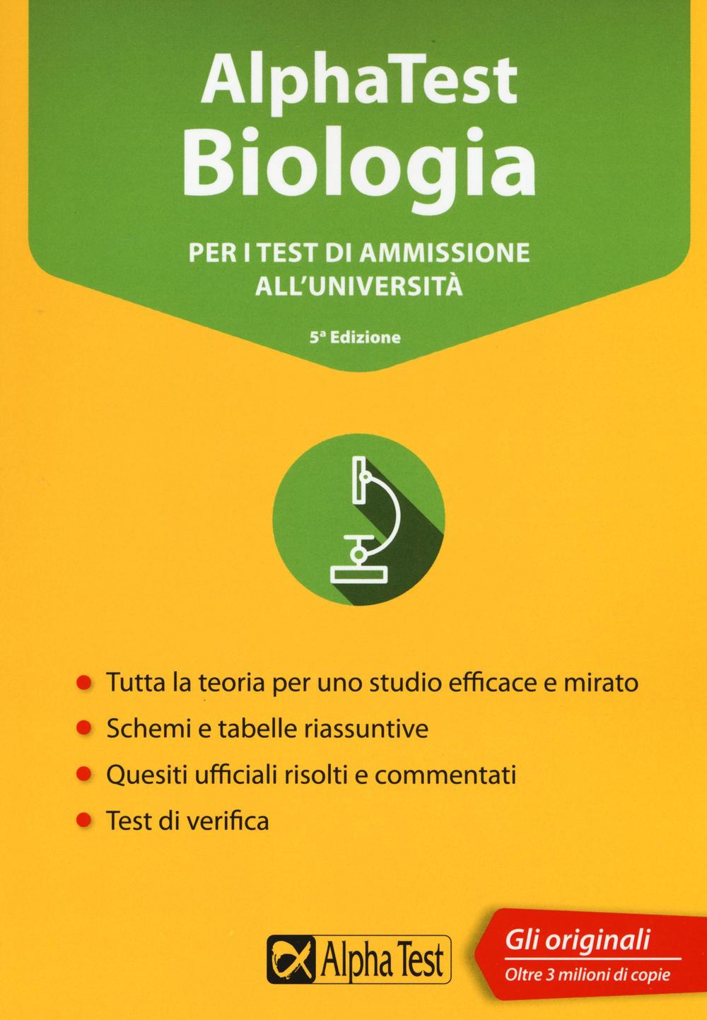 Alpha Test biologia. Per i test di ammissione all'università