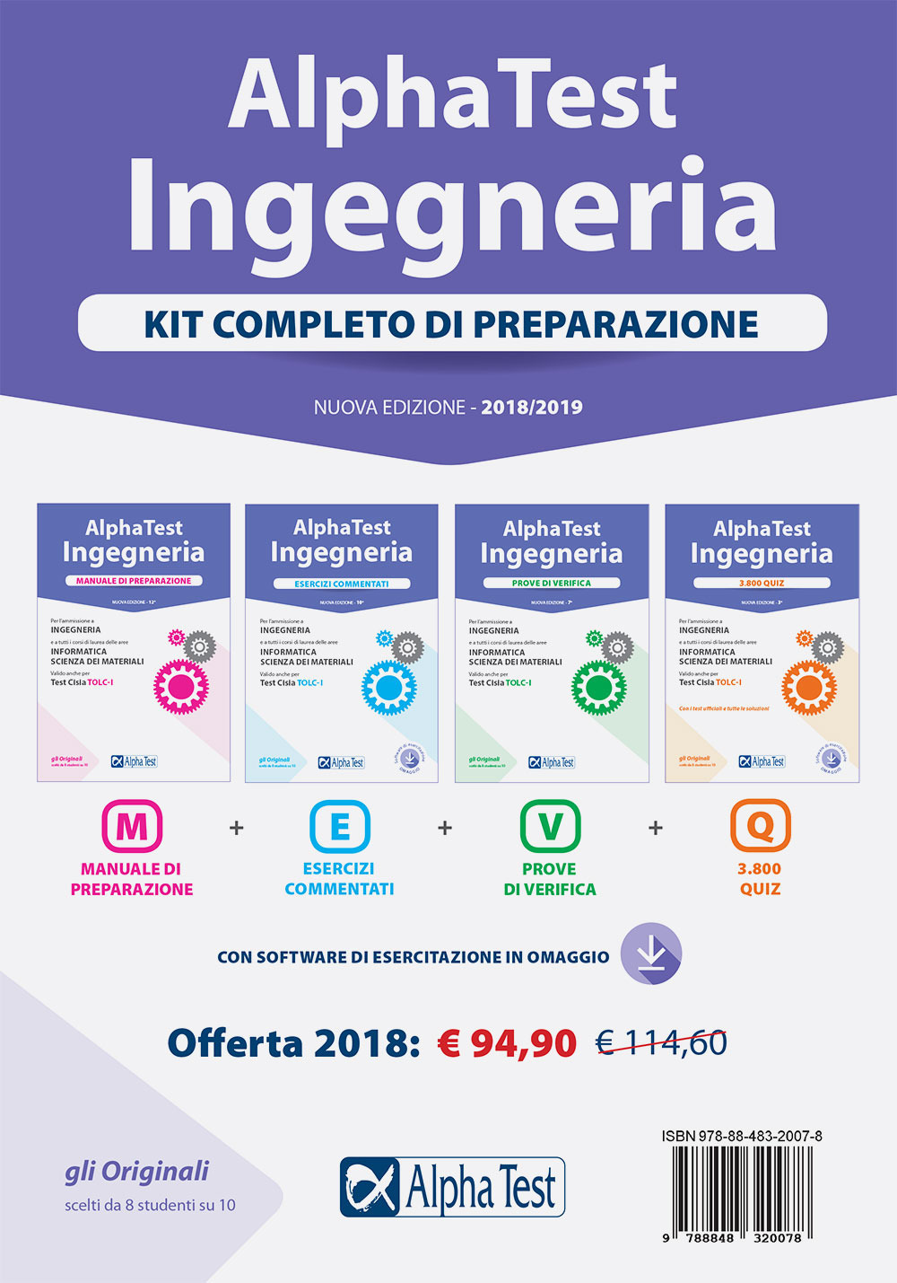 Alpha Test. Ingegneria. Kit completo di preparazione. Manuale di preparazione-Esercizi commentati-Prove di verifica-3800 quiz