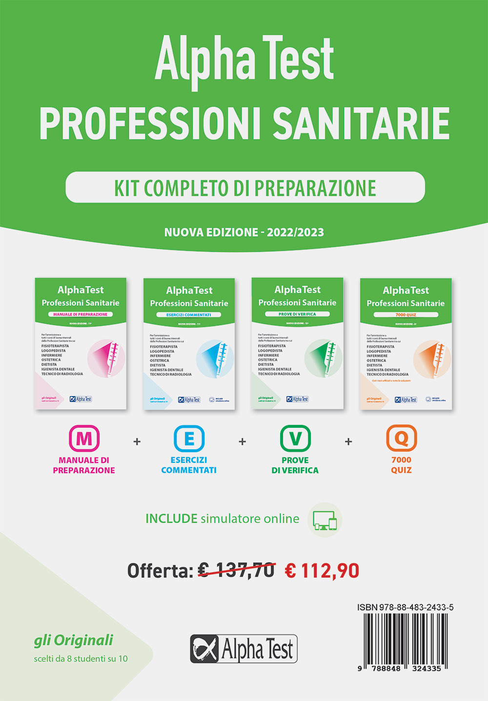 Alpha Test. Professioni sanitarie. Kit completo di preparazione: Manuale di preparazione-Esercizi commentati-Prove di verifica-7000 quiz