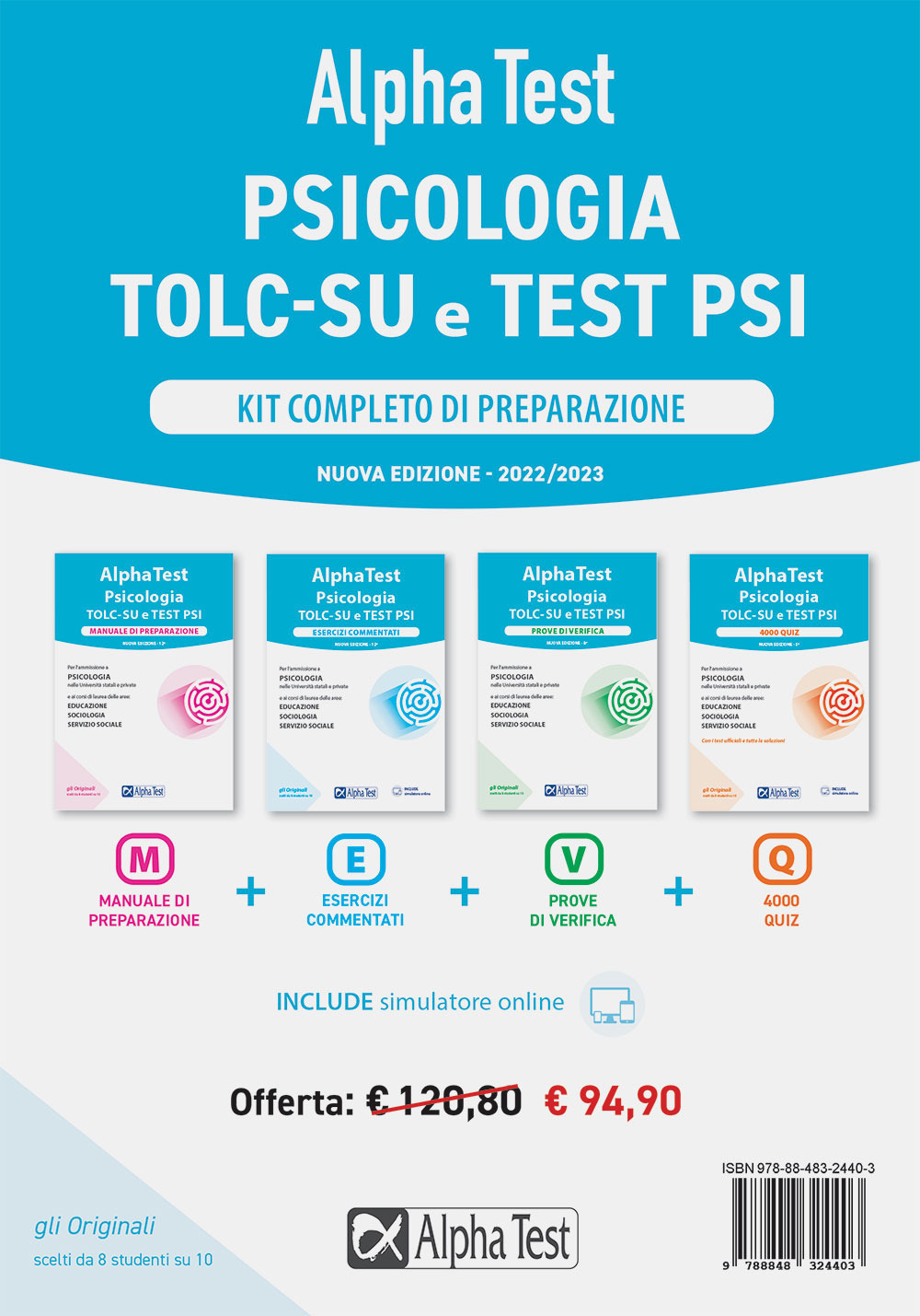 Alpha Test. Psicologia. TOLC. Kit completo di preparazione