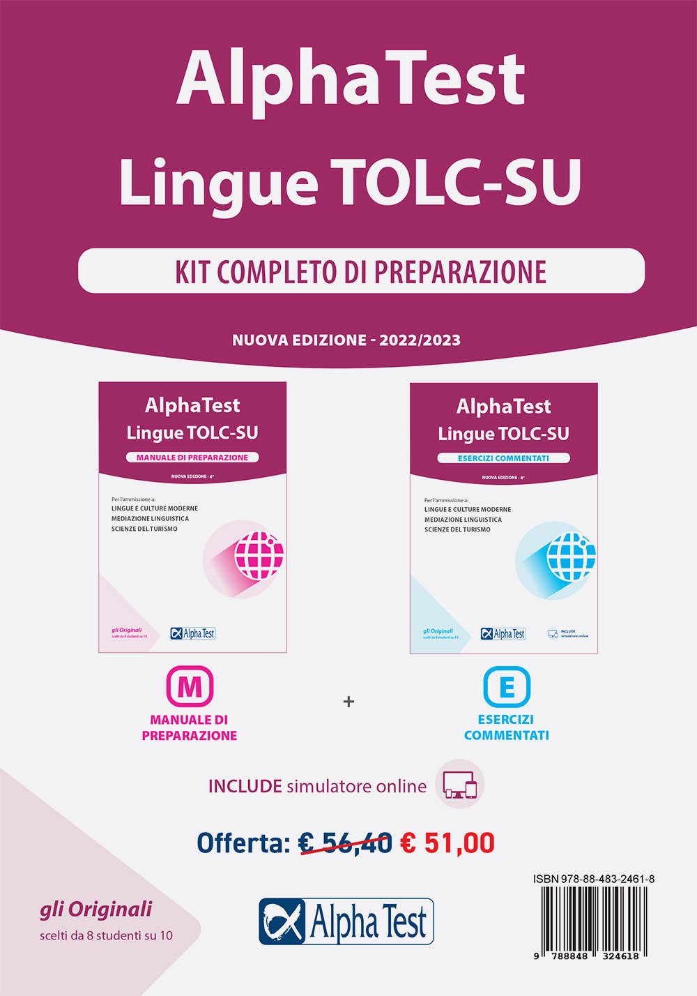 Alpha Test. Lingue TOLC-SU. Kit di preparazione