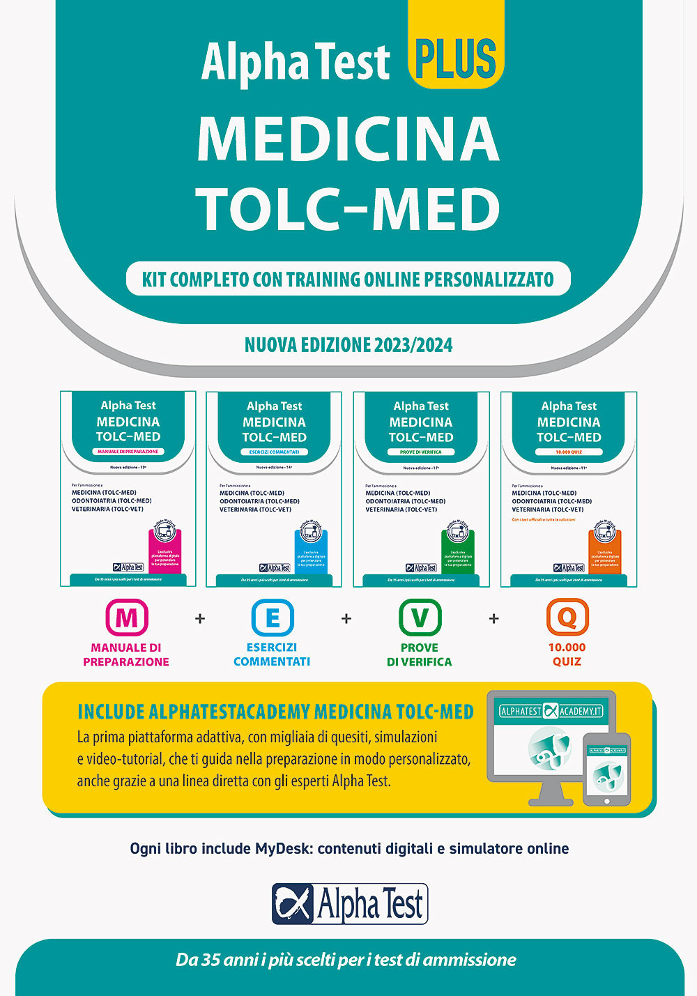 Alpha Test plus Medicina TOLC-MED. Kit completo di preparazione con training on line