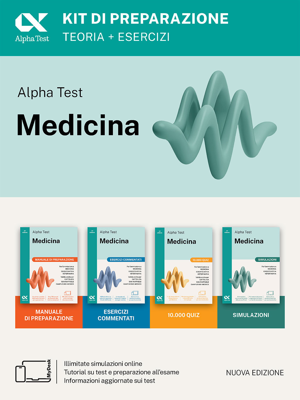 Alpha Test Medicina. Kit di preparazione. Per l’ammissione ai corsi di laurea in Medicina, Odontoiatria e Veterinaria delle università statali. Nuova edizione con i quesiti della banca dati ufficiale 2024. Ediz. MyDesk