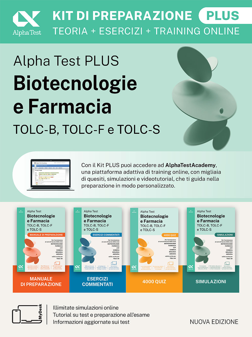 Alpha Test Plus Biotecnologie e Farmacia TOLC-B, TOLC-F e TOLC-S. Kit di preparazione Plus. Edizione 2026/2027. Per TOLC-B, TOLC-F, TOLC-S, TOLC-AV