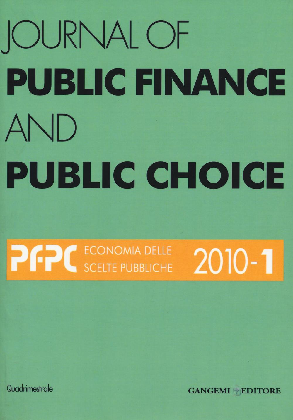 Journal of public finance and public choice. Vol. 1