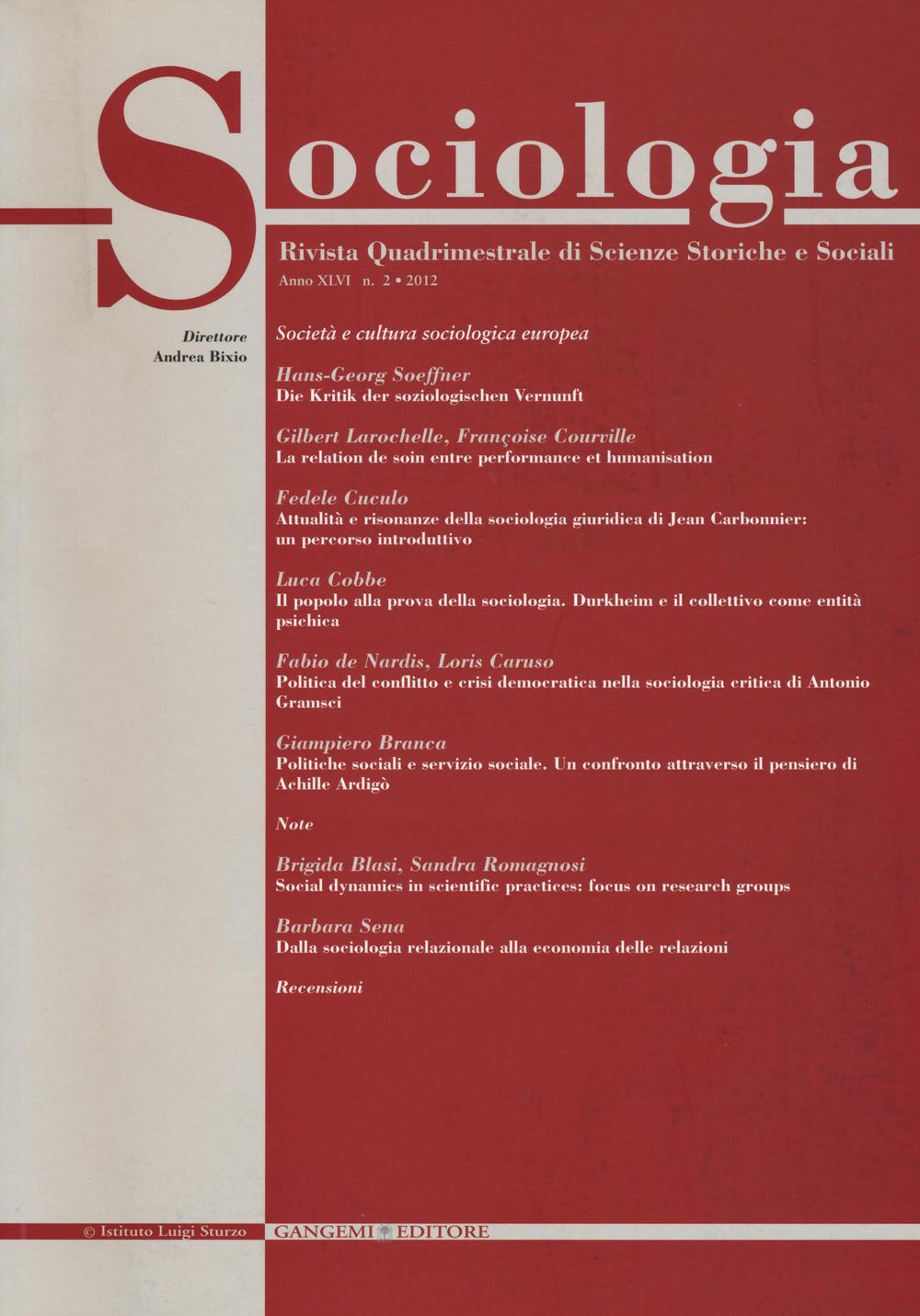 Sociologia. Rivista quadrimestrale di scienze storiche e sociali. Vol. 2