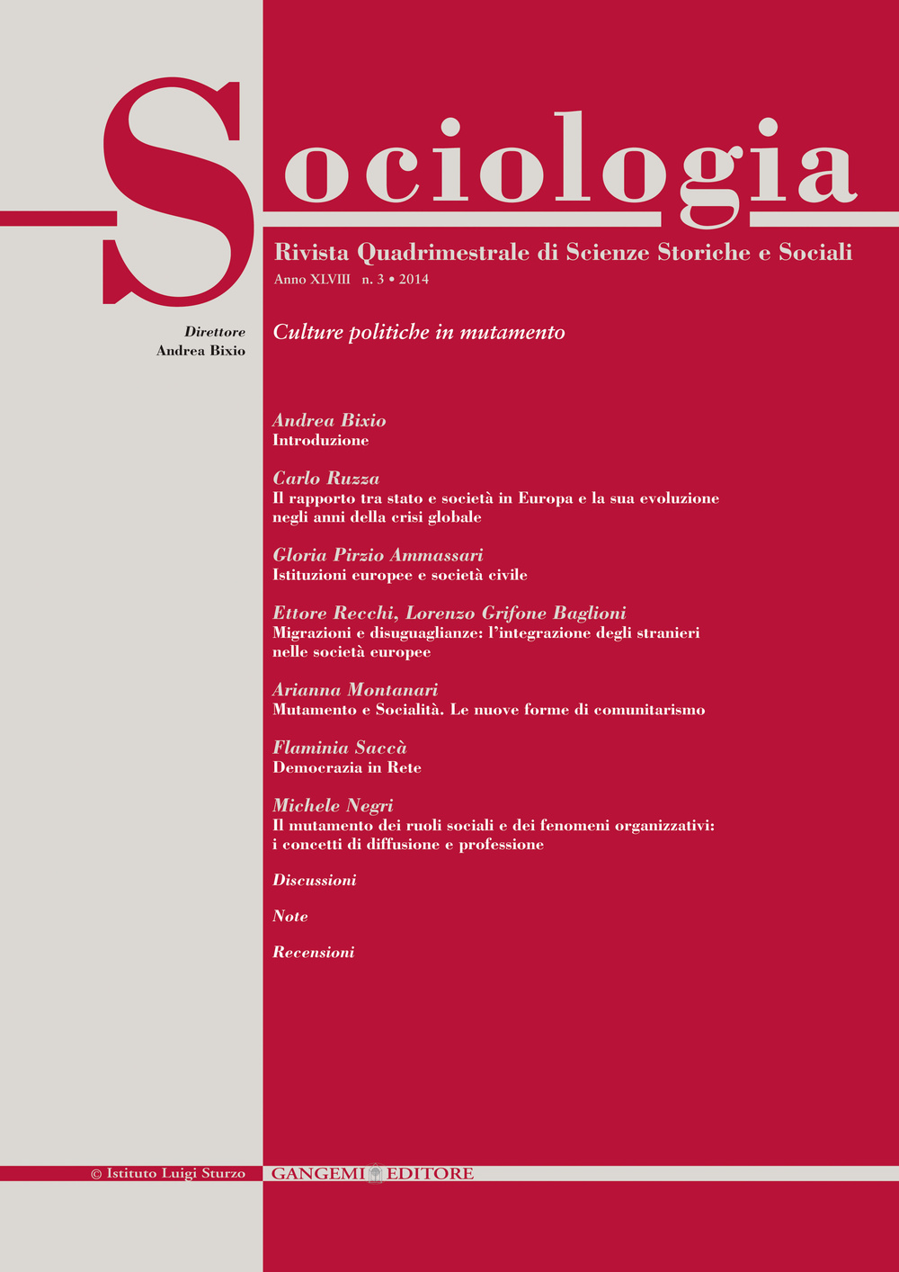 Sociologia. Rivista quadrimestrale di scienze storiche e sociali. Vol. 3