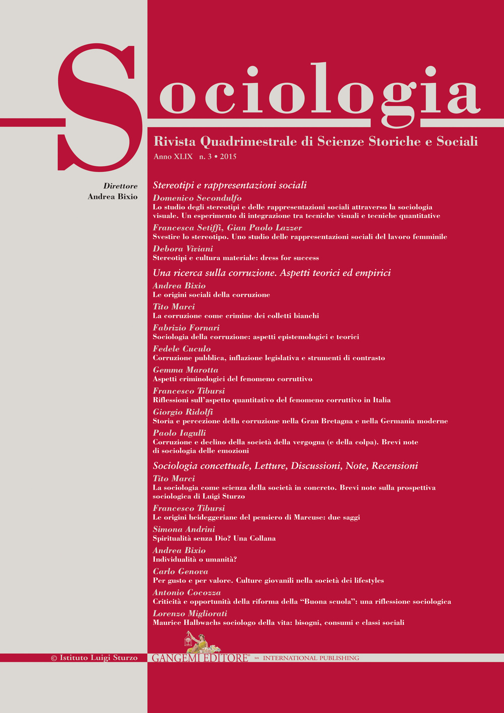Sociologia. Rivista quadrimestrale di scienze storiche e sociali. Vol. 3