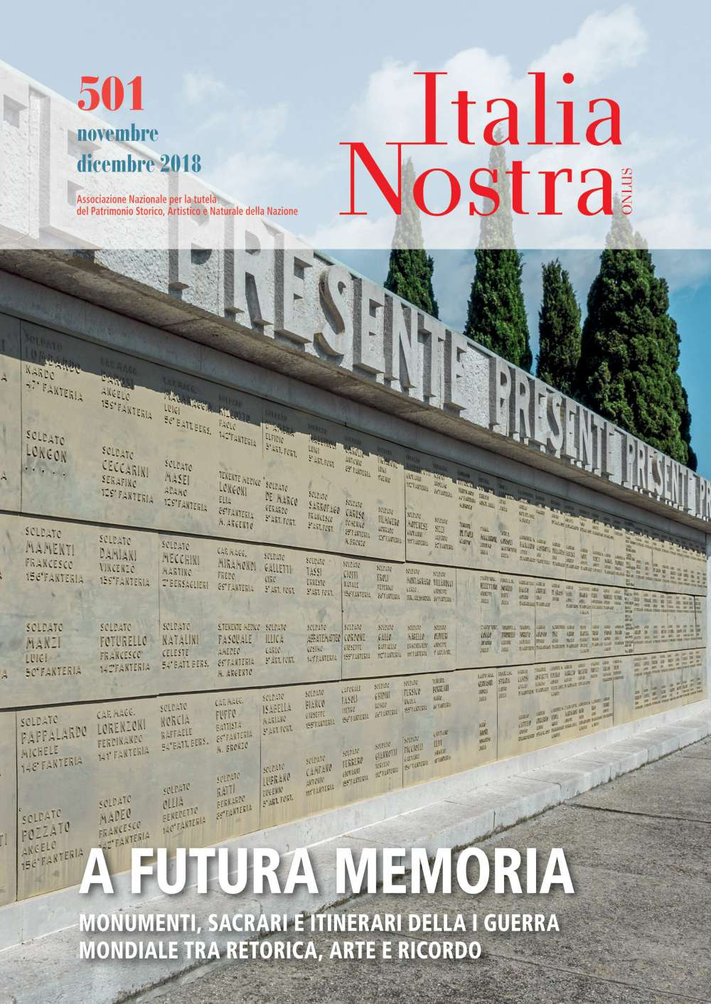 Italia nostra. Vol. 501: A futura memoria (Novembre-Dicembre)