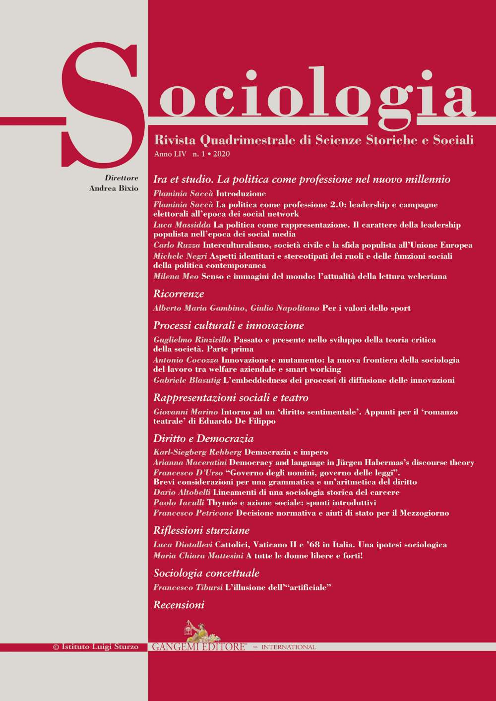 Sociologia. Rivista quadrimestrale di scienze storiche e sociali. Vol. 1